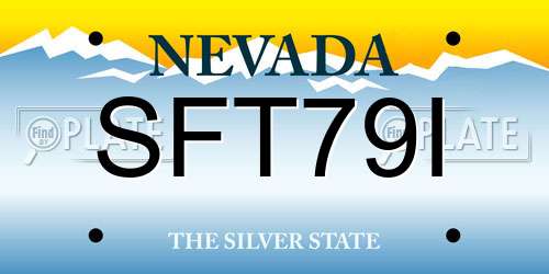 SFT79I Nevada License Plate