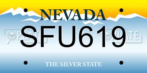 SFU619 Nevada License Plate