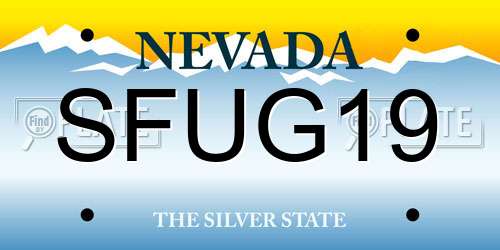 SFUG19 Nevada License Plate