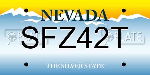 SFZ42T Nevada License Plate