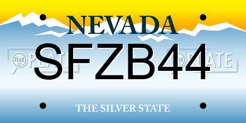 SFZB44 Nevada License Plate