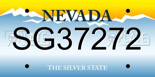 SG37272 Nevada License Plate