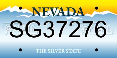SG37276 Nevada License Plate