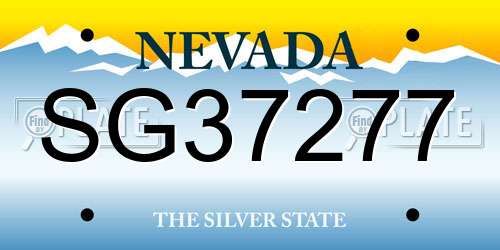 SG37277 Nevada License Plate