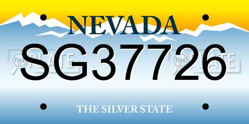 SG37726 Nevada License Plate