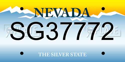 SG37772 Nevada License Plate