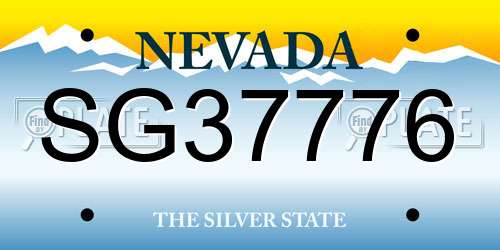 SG37776 Nevada License Plate