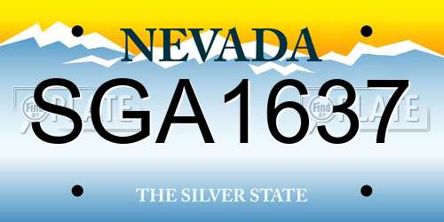SGA1637 Nevada License Plate
