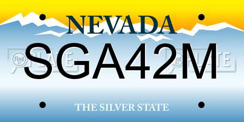 SGA42M Nevada License Plate