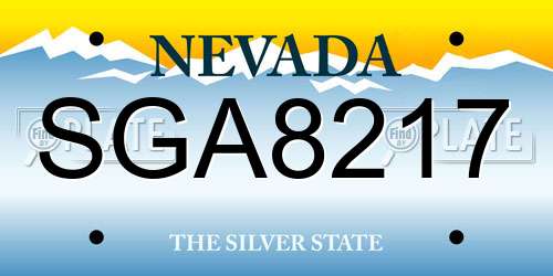 SGA8217 Nevada License Plate