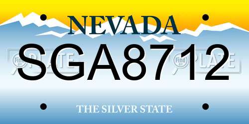 SGA8712 Nevada License Plate