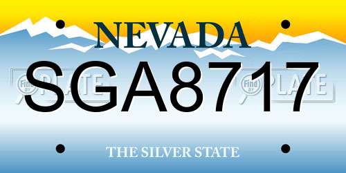 SGA8717 Nevada License Plate