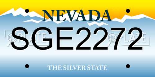 SGE2272 Nevada License Plate