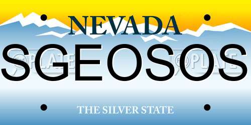 SGEOSOS Nevada License Plate