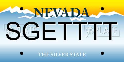 SGETTTT Nevada License Plate