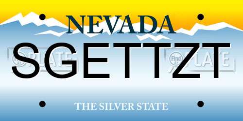 SGETTZT Nevada License Plate