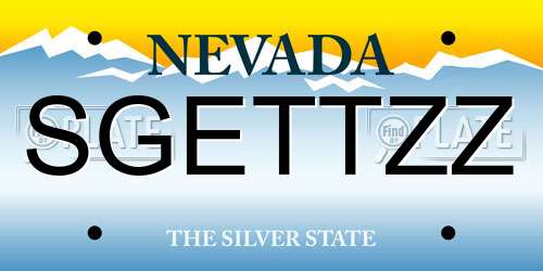 SGETTZZ Nevada License Plate
