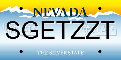 SGETZZT Nevada License Plate