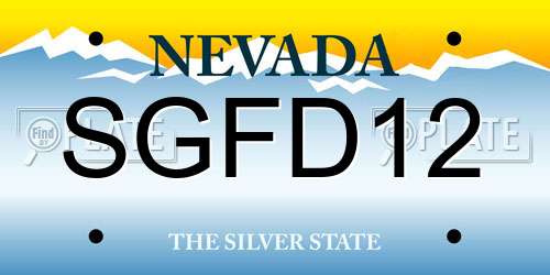 SGFD12 Nevada License Plate
