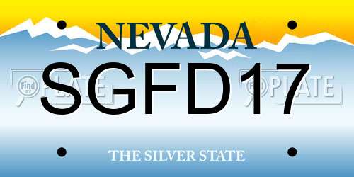 SGFD17 Nevada License Plate
