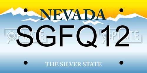 SGFQ12 Nevada License Plate