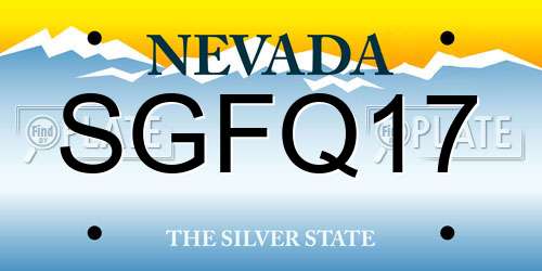 SGFQ17 Nevada License Plate