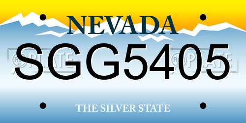 SGG5405 Nevada License Plate
