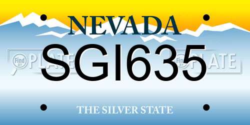 SGI635 Nevada License Plate