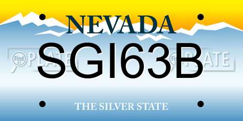 SGI63B Nevada License Plate