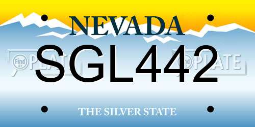 SGL442 Nevada License Plate