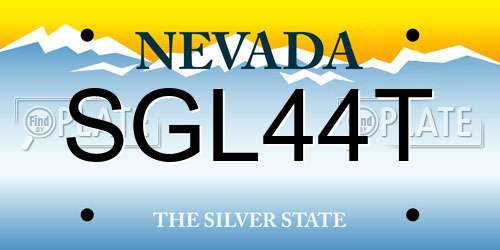 SGL44T Nevada License Plate