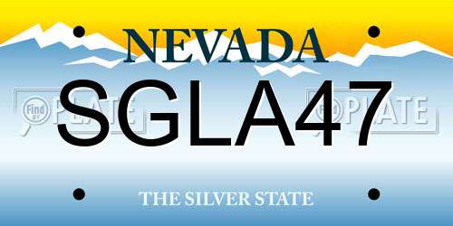 SGLA47 Nevada License Plate