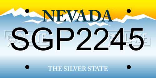 SGP2245 Nevada License Plate