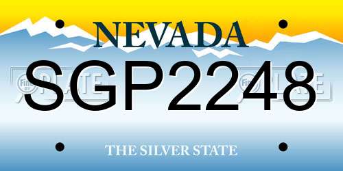 SGP2248 Nevada License Plate