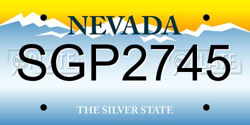 SGP2745 Nevada License Plate