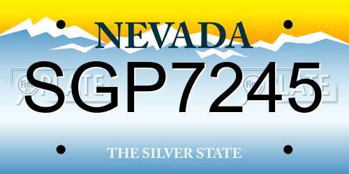 SGP7245 Nevada License Plate