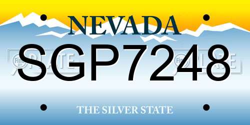 SGP7248 Nevada License Plate
