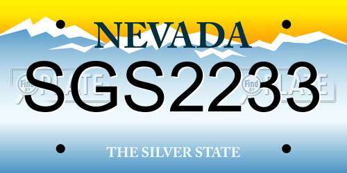 SGS2233 Nevada License Plate