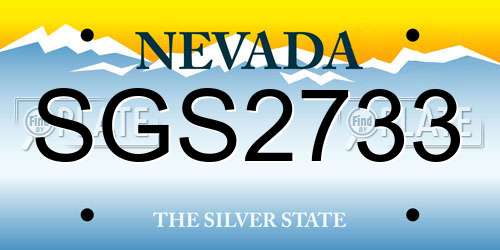 SGS2733 Nevada License Plate