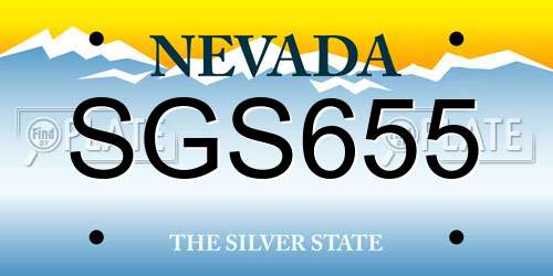SGS655 Nevada License Plate
