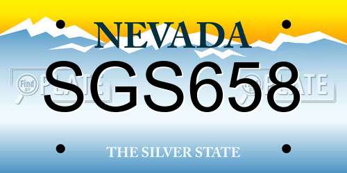 SGS658 Nevada License Plate