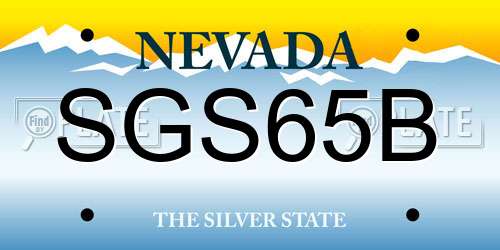 SGS65B Nevada License Plate