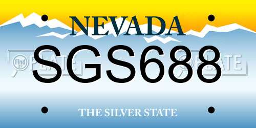 SGS688 Nevada License Plate