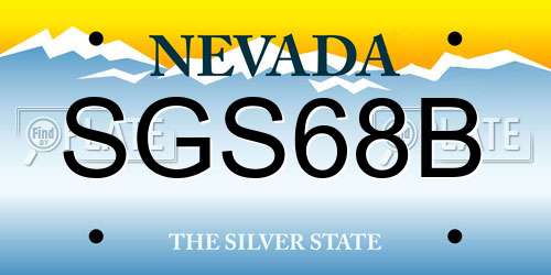 SGS68B Nevada License Plate