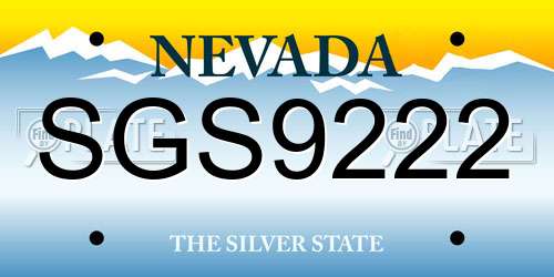SGS9222 Nevada License Plate