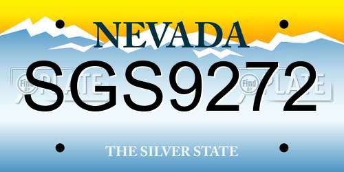 SGS9272 Nevada License Plate