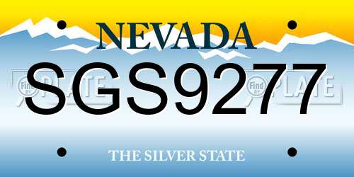 SGS9277 Nevada License Plate