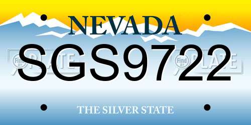 SGS9722 Nevada License Plate