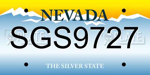 SGS9727 Nevada License Plate