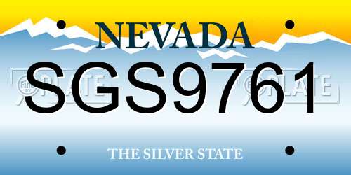 SGS9761 Nevada License Plate